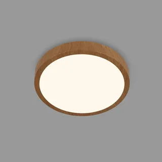 Brilo LED Aufbauleuchte Runa Wood Warmweiße Lichtfarbe 28 cm Holzfarbig