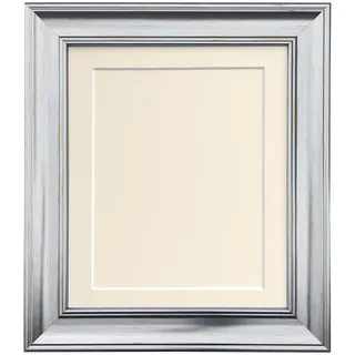 FRAMES BY POST Scandi Bilderrahmen, Vintage-Stil, mit elfenbeinfarbenem Passepartout und Rückwand, 76,2 x 50,8 cm, für Bildgröße A2, silberfarben