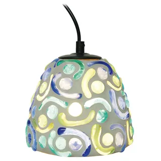 Näve Leuchten Pendelleuchte MOSAIK mit E14 Pendelleuchte MOSAIK mit E14 Pendelleuchten - Mosaik-Pendelleuchte **, Hängelampe aus Glas in bunt, E14-Fassung - Türkis