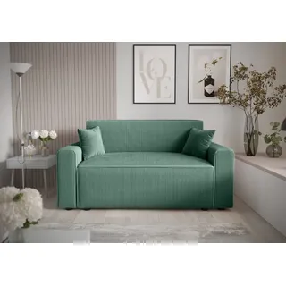 Roe Furniture | Schlafsofa - MIRA BIS - 171 x 90 cm - Türkis - Funktionalität & Stil - Mit Bettkasten - Sofa - Sofabett - Hellblau
