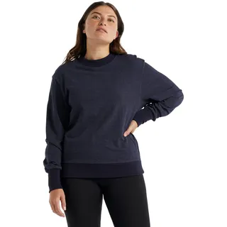Icebreaker Merinowolle Damen Mid Layer - Central Langärmeliges Sweatshirt | Langarmshirt | Longsleeve | Funktionsshirt Langarm | Longshirt | Merino Langarmshirt - Midnight Navy, S