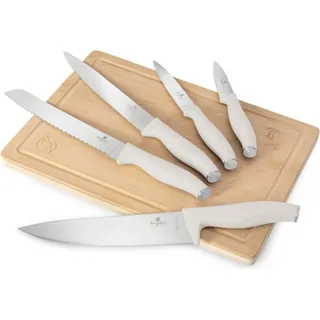Berlinger Haus Küchenmesser Set 5 Messer und Bambusschneidebrett Schwarz - Schwarz