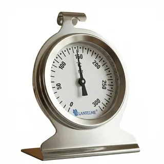 Lantelme Backofenthermometer 300°C Edelstahl mit Haken und Standfuß | Präzises Küchen Analog Thermometer zum Backen Schmoren Braten im Backofen Umluftofen Röhre | Kochthermometer Bratenthermometer