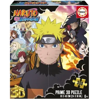 Educa Puzzle mit 300 Teilen mit linsenförmigem 3D-Effekt, Naruto Shippuden 3D-Linsenpuzzle, Jungen und Mädchen, ab 7, 8, 9 Jahren (20048)