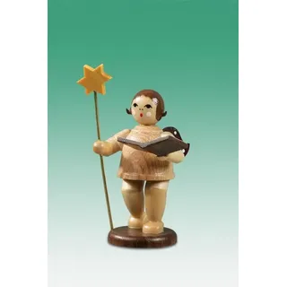 Weihnachtsengel engel mit Stern und Buch mit Krone / natur Höhe ca 6,5 cm NEU