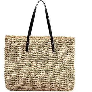 Generisch Tasche Korbtasche Damen Strandtasche Cesta Umhängetasche mit Reißverschluss
