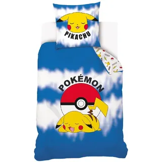 Pokémon Bettbezug Sleepy Pika Blau 140 x 200 cm + 70 x 90 cm