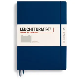 Leuchtturm1917 359868 Notizbuch Master (A4+) Hardcover, 235 nummerierte Seiten, Marine, Kariert