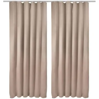 Beautissu Vorhang Amelie BK mit Kräuselband 140x245cm Sand (2tlg) , Textil , 140x245x1 cm , Heimtextilien, Vorhänge, Fertigvorhänge