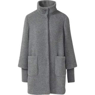 s.Oliver Wintermantel S.OLIVER BLACK LABEL, Damen, Gr. 38, grau, Web, Obermaterial: 63% Polyamid, 37% Polyester. Futter: 100% Polyester, unifarben, lässig geschnitten Po-bedeckend, Rundhals, Bündchen, Mäntel Wintermantel, mit Stehkragen