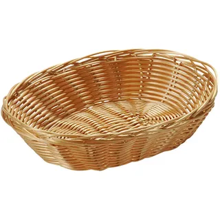 KESPER | Brot- und Obstkorb, 10er Pack, Material: Kunststoffgeflecht, Maße: 24 x 20cm/ Höhe: 6cm, Farbe: Braun|1783315