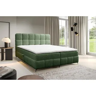 Boxspringbett Bett Schlafzimmerbett SOPHIE 160x200cm Stoff Rolf Flaschengrün - Grün