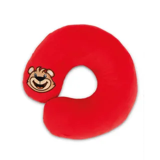 NICI Nackenkissen Kinder FC Bayern MÜNCHEN Bär Berni 25x25cm - Nackenhörnchen - Flauschiges Kinderkissen für Mädchen und Jungen - Perfekt als Reisekissen - 49657