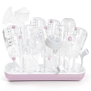 Termichy Trockenständer Babyflaschen, Abtropfgestell Flaschen Trockengestell für Babyflaschen, Flaschen, grauSaugern, Bechern und Babyflaschen Zubehör, BPA-frei, Rosa