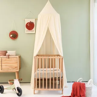 Cremebeiger Baldachin für Kinderzimmer | Hängender Betthimmel für Babybett | Moskitonetz für Stubenwagen & Spielzimmer | Rundes Himmelbett für Baby