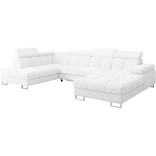 altdecor Eckcouch Coma U Bouclé 5-Sitzer Weiß