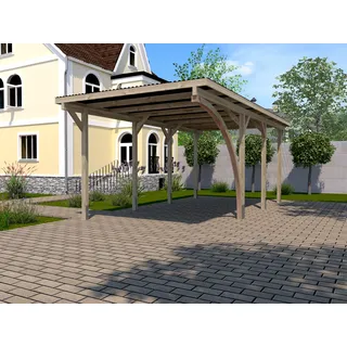 Weka Einzelcarport 606 A Gr.2 2,68 x 5,01 m braun mit Rundbogen