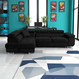 torana Ecksofa L-Form mit Schlaffunktion und Bettkasten in Jasmine, links Ottomane