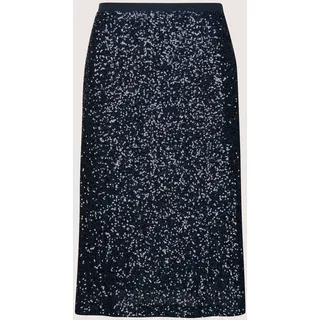 Sommerrock MADELEINE "Paillettenrock Schlanker Pencil-Skirt mit Wendepailletten", Damen, Gr. 34, blau (marine), Obermaterial: 97% Polyester PES. 3% Elasthan EL., Modern, normal, Röcke Sommerrock