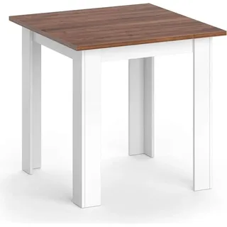 Vicco Esstisch Karlos, Nussbaum Wohnzimmer Küchentisch 80cm Weiß