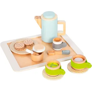 Small Foot Company small Foot Kaffee und Tee Set Kinderküche aus Holz, 15-TLG. Küchenspielzeug, Rollenspiel für Kinder ab 2 Jahren, 12484, Natural Wood