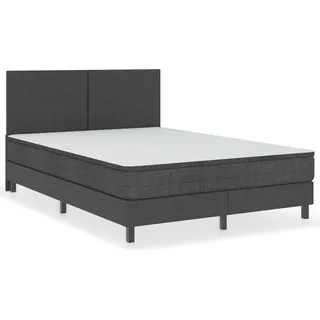 vidaXL Boxspring-Bettgestell Grau Stoff 140x200 cm - Grau
