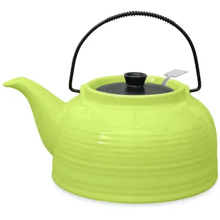 Teekanne/Kanne Nelly 1,5l grün/schwarz mit Stahlsieb (Kanne grün, Deckel schwarz)