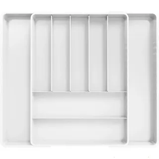 Jolitac Besteckkasten für Schubladen, 7 bis 9 Fächer Ausziehbarer Besteckeinsatz für Küche, Besteck Küchenutensilien, Schubladen Organizer Einsatz Sortierboxen