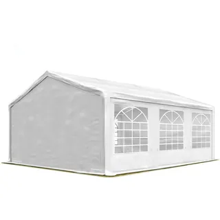 TOOLPORT Partyzelt 4x6 m Pavillon starke PVC 600 N Plane wasserdicht und schneller Aufbau - Weiß