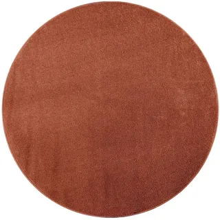 Paco Home Teppich »Porto 890« rund 13 mm Höhe Kurzflor, Uni-Farben, ideal im Wohnzimmer & Schlafzimmer, rosegold