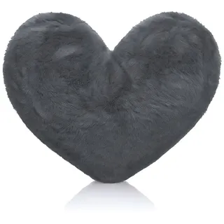 Brandsseller Herz-Kissen aus Plüsch 40x30 cm – Kuscheliges Dekokissen, Romantisches Geschenk zum Geburtstag, Valentinstag oder Muttertag – Weiches Zierkissen für Sofa, Bett und Reisen - Schwarz