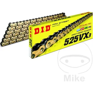 DID 525VX3 Kette Gold / Black 112 Links