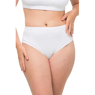 Ulla Popken Damen große Größen Übergrößen Plus Size Slips, 2er-Pack, Uni, Biobaumwolle schneeweiß 54+ 790727200-54+