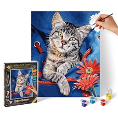 Bild Arts & Crafts Malen nach Zahlen Katze im Rucksack (609240842)