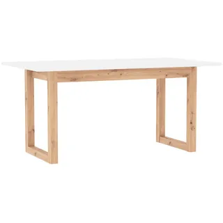 Mid.you Esstisch , Weiß, Eiche Artisan , Holzwerkstoff , rechteckig , U-Form , 90x75x160-200 cm , ausziehbar , Esszimmer, Esstische, Esstische ausziehbar