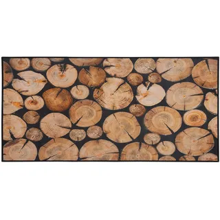 Beliani Kurzflor-Teppich Kardere 150/80 cm , Braun , Kunststoff , Rechteckig , 80x150 cm , Teppiche und Böden, Teppiche, Orientteppiche