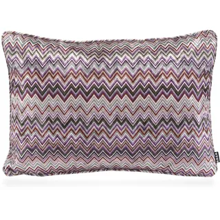 Dekokissen H.O.C.K. "Zacki", lila (lila, rosa, gemustert), B:40cm H:10cm L:60cm, Polyester, Dekokissen_Sitzkissen_Kissenhüllen, Dekokissen, mit Zickzackmuster, Kissenhülle mit Füllung, 1 Stück