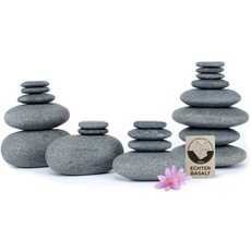 Hot Stone Massage Set ZUHAUSE mit 20 Hot Stones aus zertifiziert echtem Basalt für viel Wärme