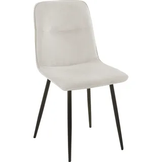 Schalenstuhl mit Kordbezug creme Esszimmerstuhl 4-Fuß-Gestell Metall schwarz SUSI - Creme