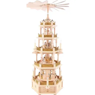 Erzgebirgische Volkskunst Richard Glässer GmbH Pyramide Christi Geburt natur - 75 cm NEU Tischpyramide Erzgebirge