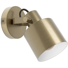 EGLO Wandleuchte innen Southery, Wandlampe mit beweglichem Spot, eleganter Wandstrahler aus brüniertem Metall, Flur und Wohnzimmer Lampe mit E27 Fassung