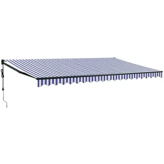 vidaXL Elektrische Markise mit Kurbel Blau und Weiß 5x3 m - Blau