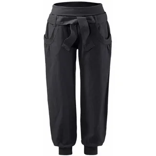 Buffalo Strandhose aus Leinen-Mix, Leinenhose, Sommerhose, Strandmode, schwarz,