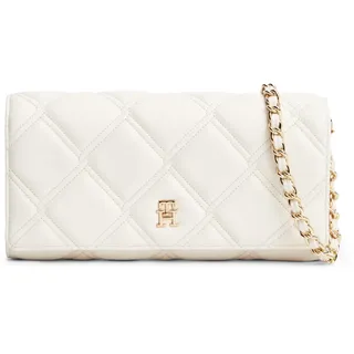 Tommy Hilfiger Geldbörse "TH FEMININE WALLET ON CHAIN" Damen Geldbeutel, Minibag mit Zierkette als Umhängeriemen, creme