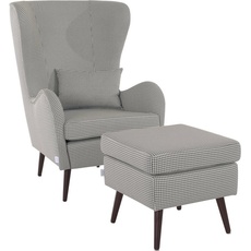 Bild von Guido Maria Kretschmer Home&Living Sessel »Salla«, wahlweise mit oder ohne Hocker; großer Sessel: Maße B/T/H: 7894118cm grau