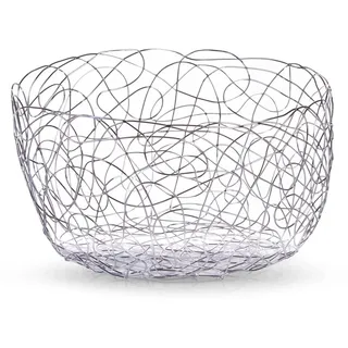 Zeller 27328 Obstschale, rund, Metall verchromt, ø 22 x H 12 cm, Edelstahloptik