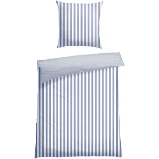 SCHIESSER Marie Gestreift Blau 135 x 200 cm + 2 x 80 x 80 cm