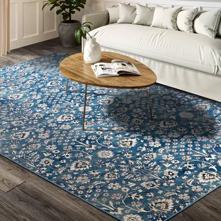 Villeroy & Boch Ernest Kurzflorteppich 120 x 170 cm Blau/Creme