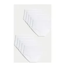 Womens M&S Collection 10er-Pack Taillenslips mit hohem Bund - White, White, UK 10 (EU 38)