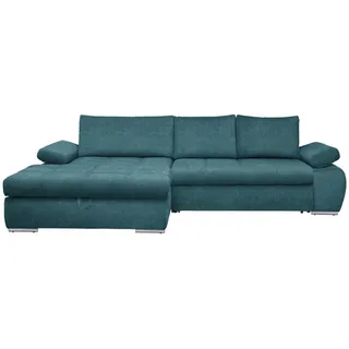Carryhome Ecksofa , Petrol , Textil , Füllung: Schaumstoff , Ottomane links, L-Form , 294x173 cm , Stoffauswahl, seitenverkehrt erhältlich, Schlafen auf Sitzhöhe, Rücken echt , Wohnzimmer, Sofas & Couches, Wohnlandschaften, Ecksofas